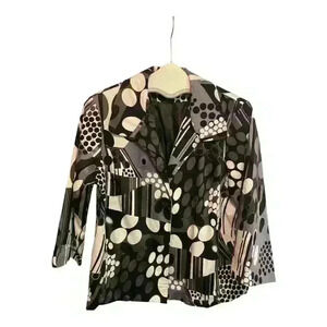 Ecologie Women's XL Black Geometric Print Long Sleeve Jacket